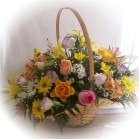 Basket of mixed flowers